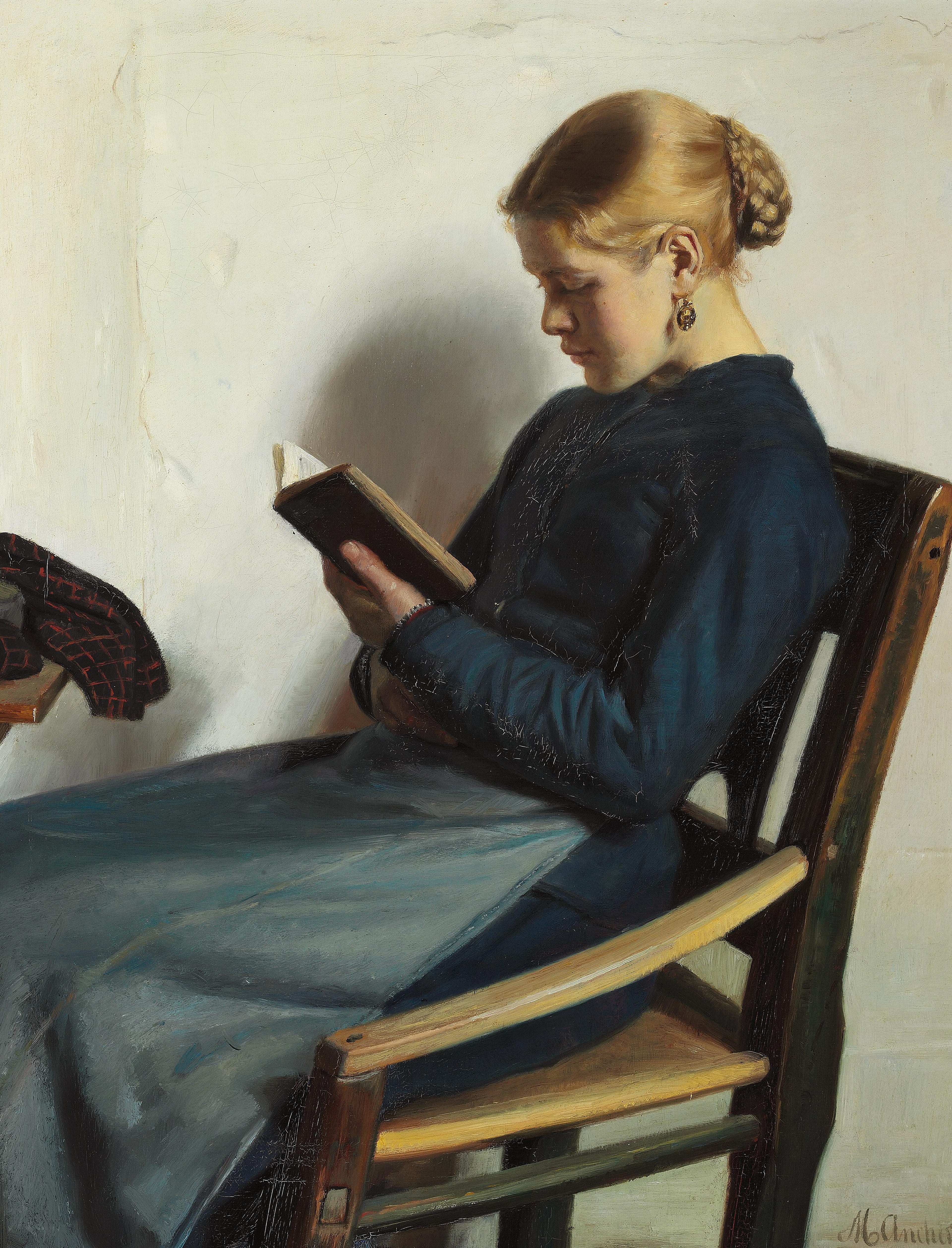 Une jeune fille en train de lire Maren Sofie Olsen - Michael Peter Ancher - Alpha Reproduction