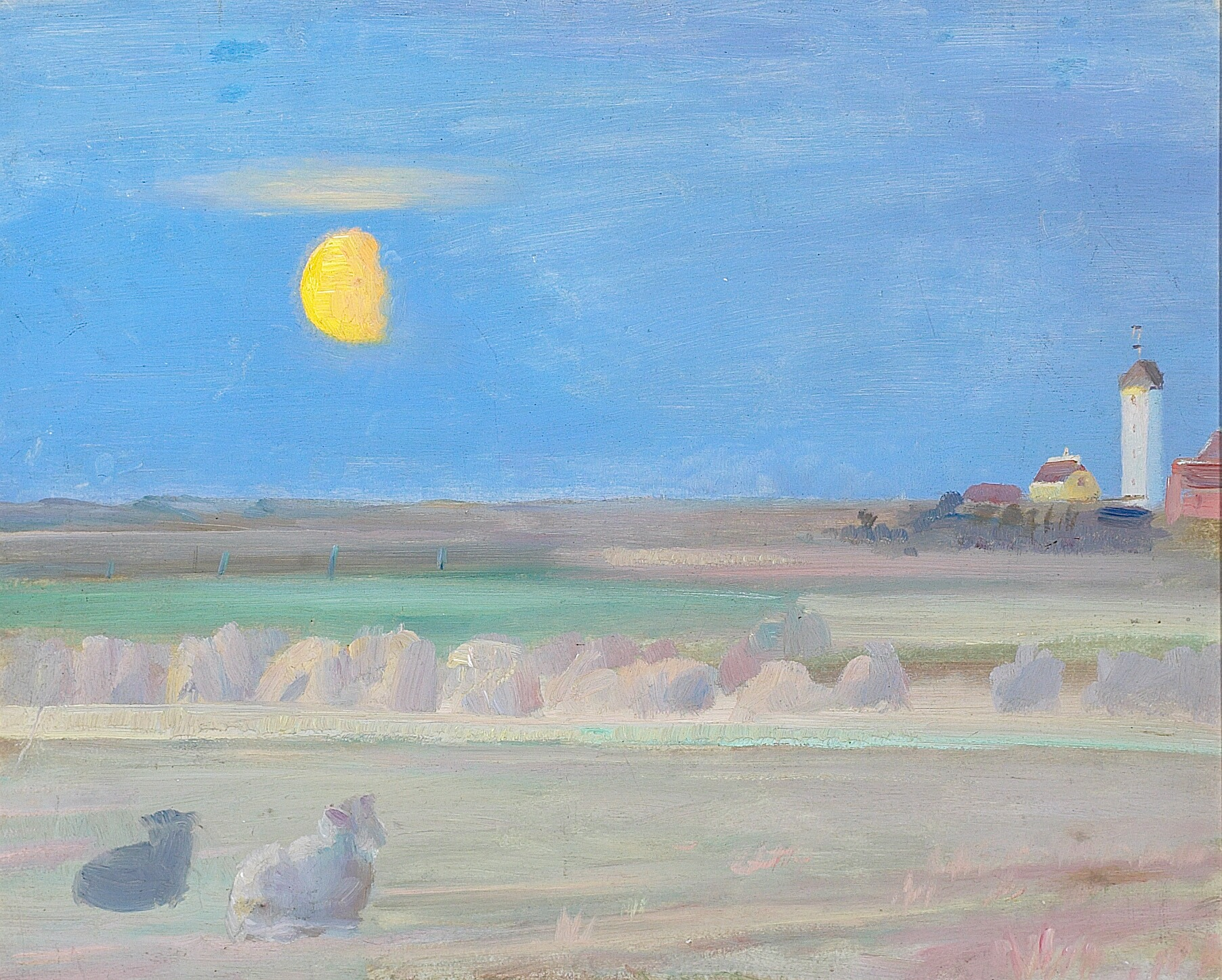 Paysage au phare blanc de Skagen. - Michael Peter Ancher - Alpha Reproduction