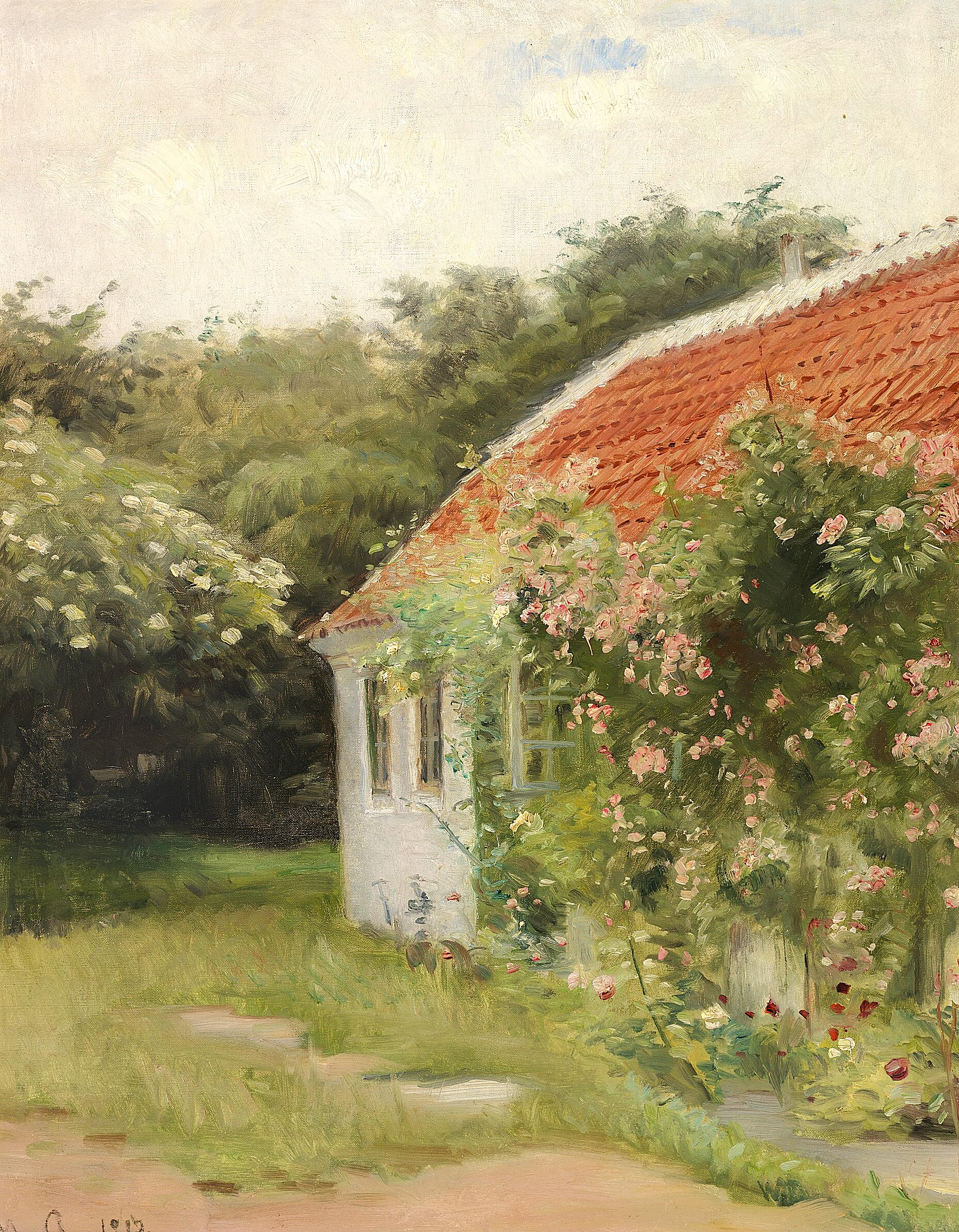 Vue de Skagen avec Havehuset (la maison du jardin). - Michael Peter Ancher