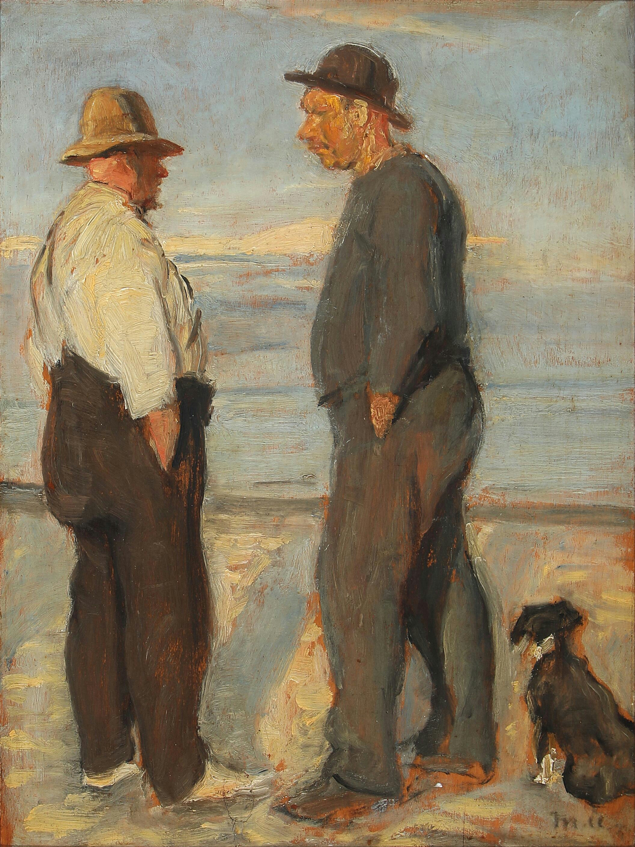 Paysage avec deux pêcheurs sur la plage Skagen. - Michael Peter Ancher - Alpha Reproduction