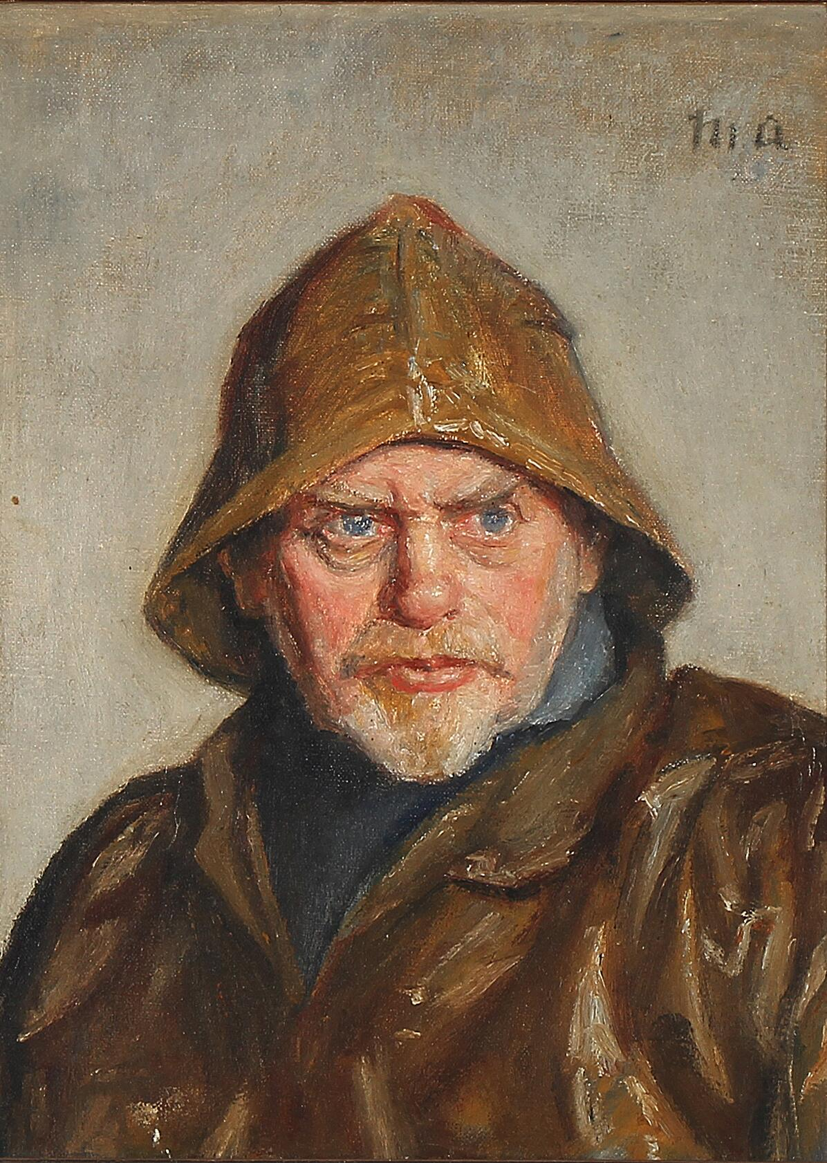 Portrait d’un pêcheur de Skagen. (Peinture de M. Ancher) - Michael Peter Ancher - Alpha Reproduction