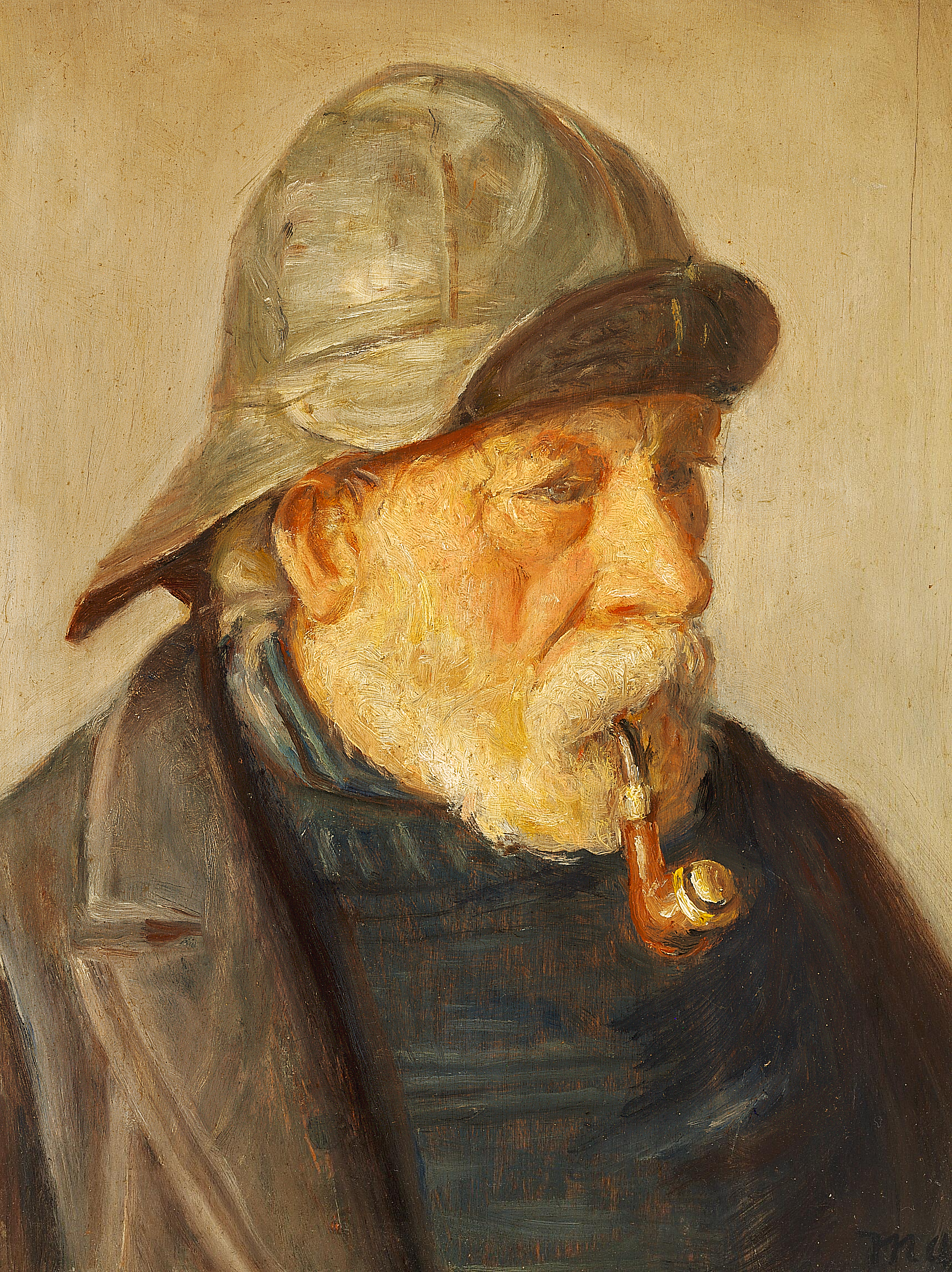 Portrait du pêcheur de Skagen Lars Sorig. - Michael Peter Ancher - Alpha Reproduction