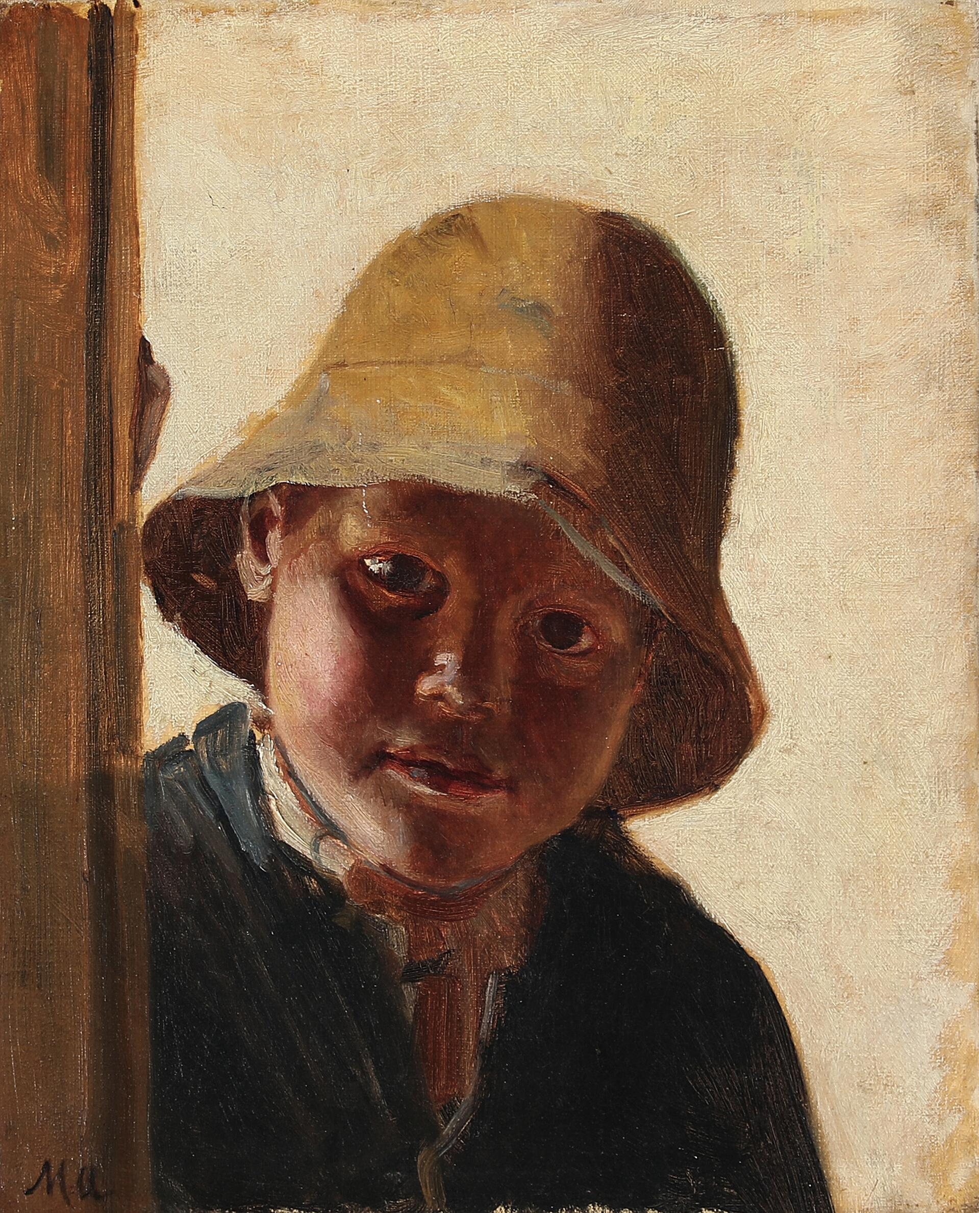 Portrait d’un garçon regardant par une fenêtre. - Michael Peter Ancher - Alpha Reproduction