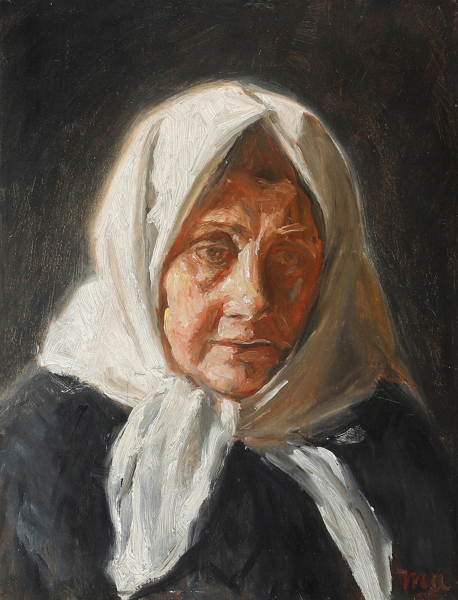 Portrait d'une femme de pêcheur. - Michael Peter Ancher
