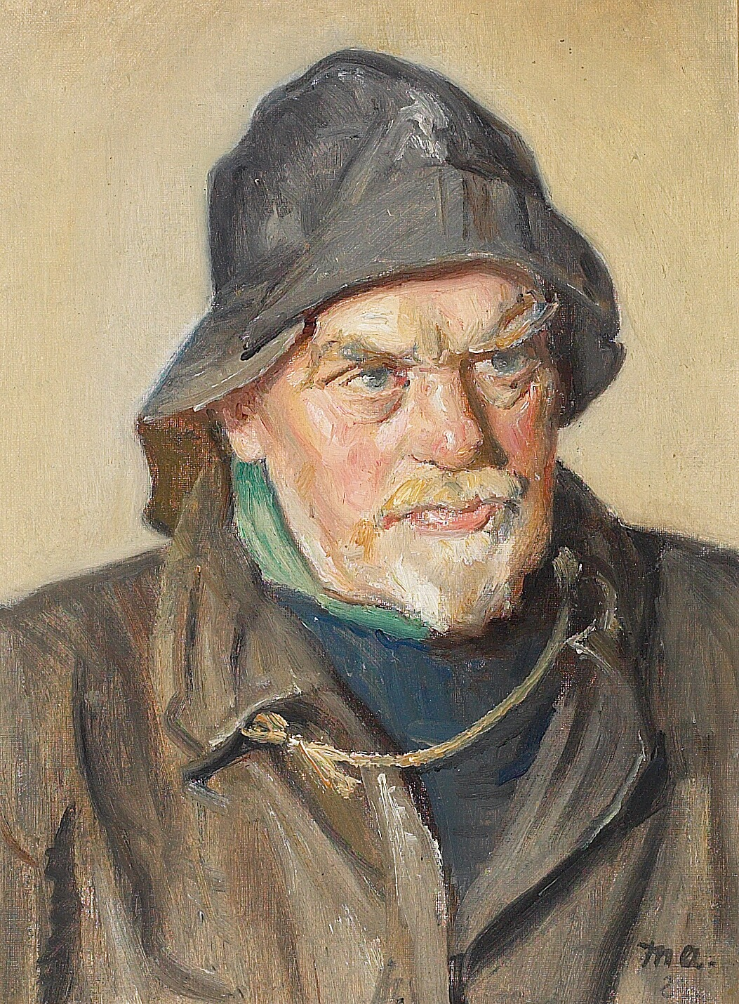Portrait d’un pêcheur portant un ciré. - Michael Peter Ancher - Alpha Reproduction