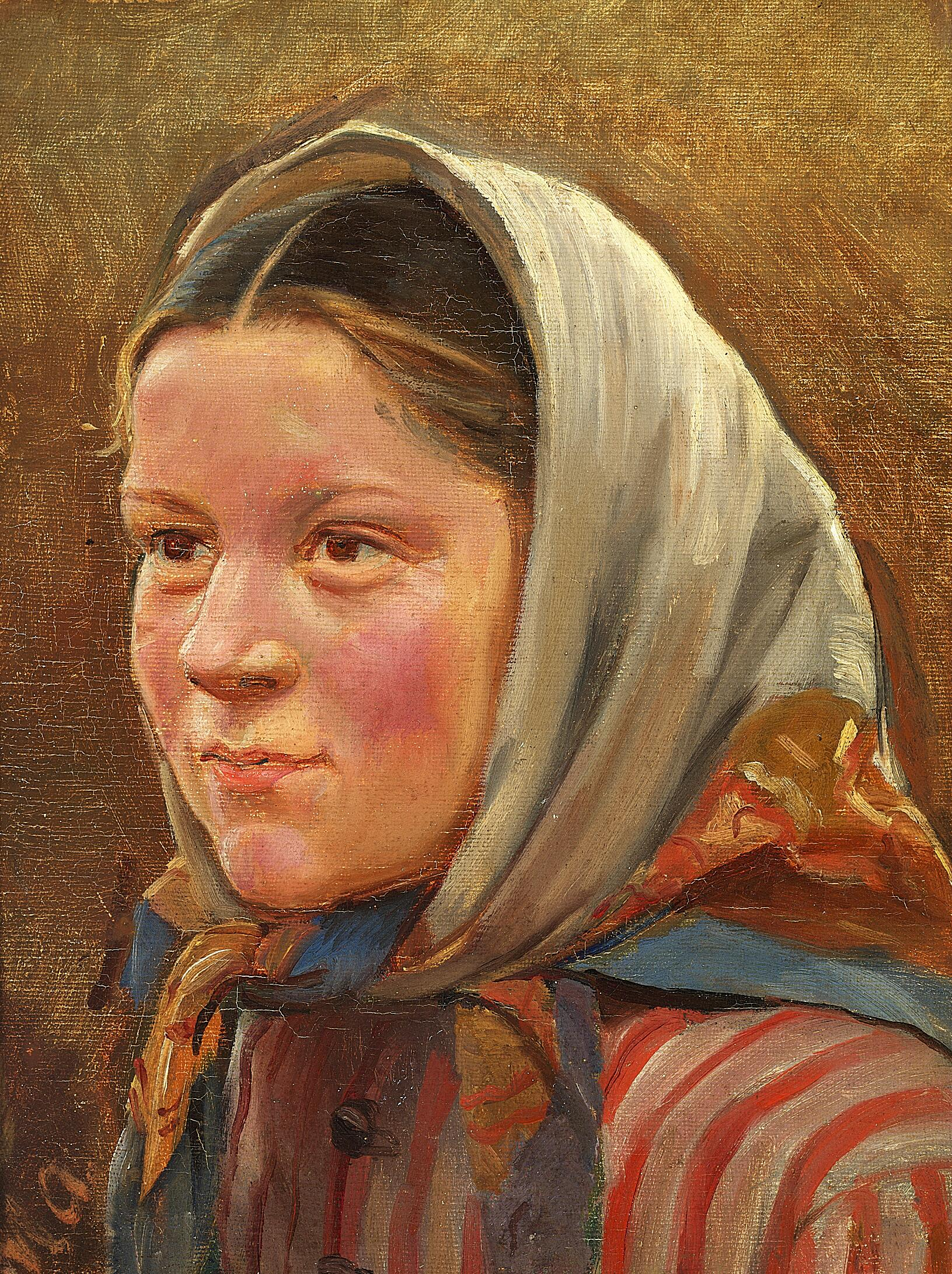 Portrait d’une jeune pêcheuse. - Michael Peter Ancher - Alpha Reproduction
