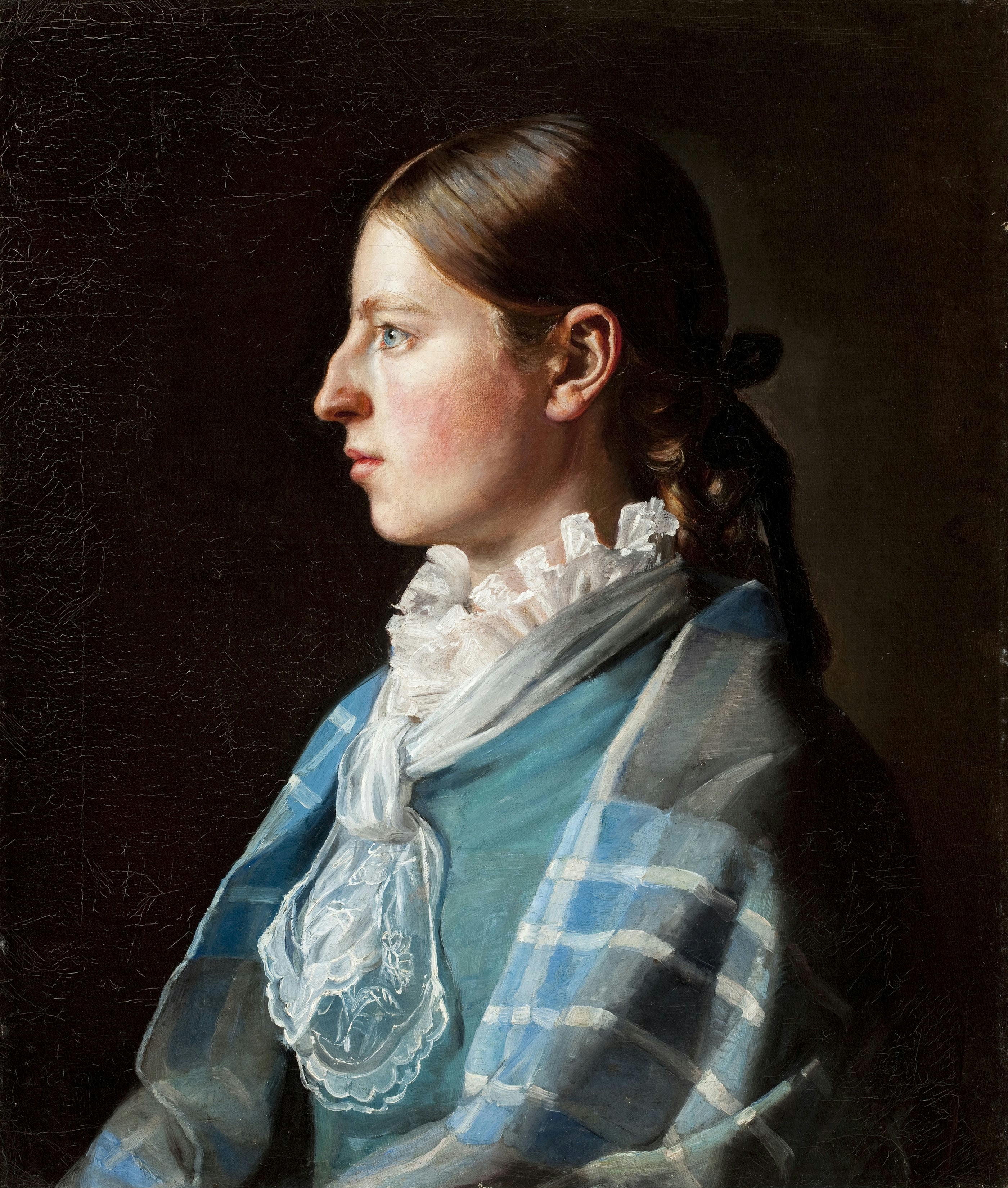Portrait de la fiancée de l’artiste Anna Brøndum. - Michael Peter Ancher - Alpha Reproduction