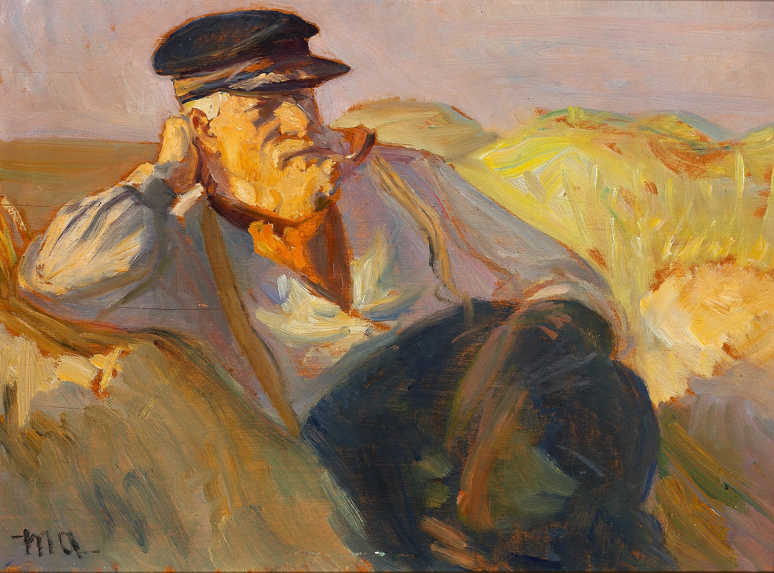 Un pêcheur de Skagen se repose dans les dunes. - Michael Peter Ancher - Alpha Reproduction