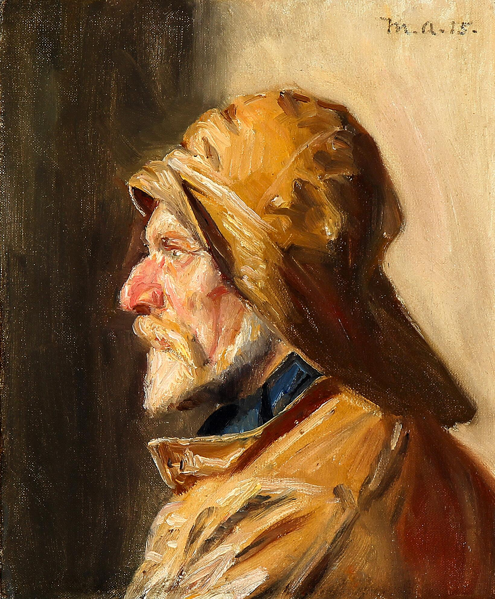Un pêcheur de Skagen de profil. - Michael Peter Ancher