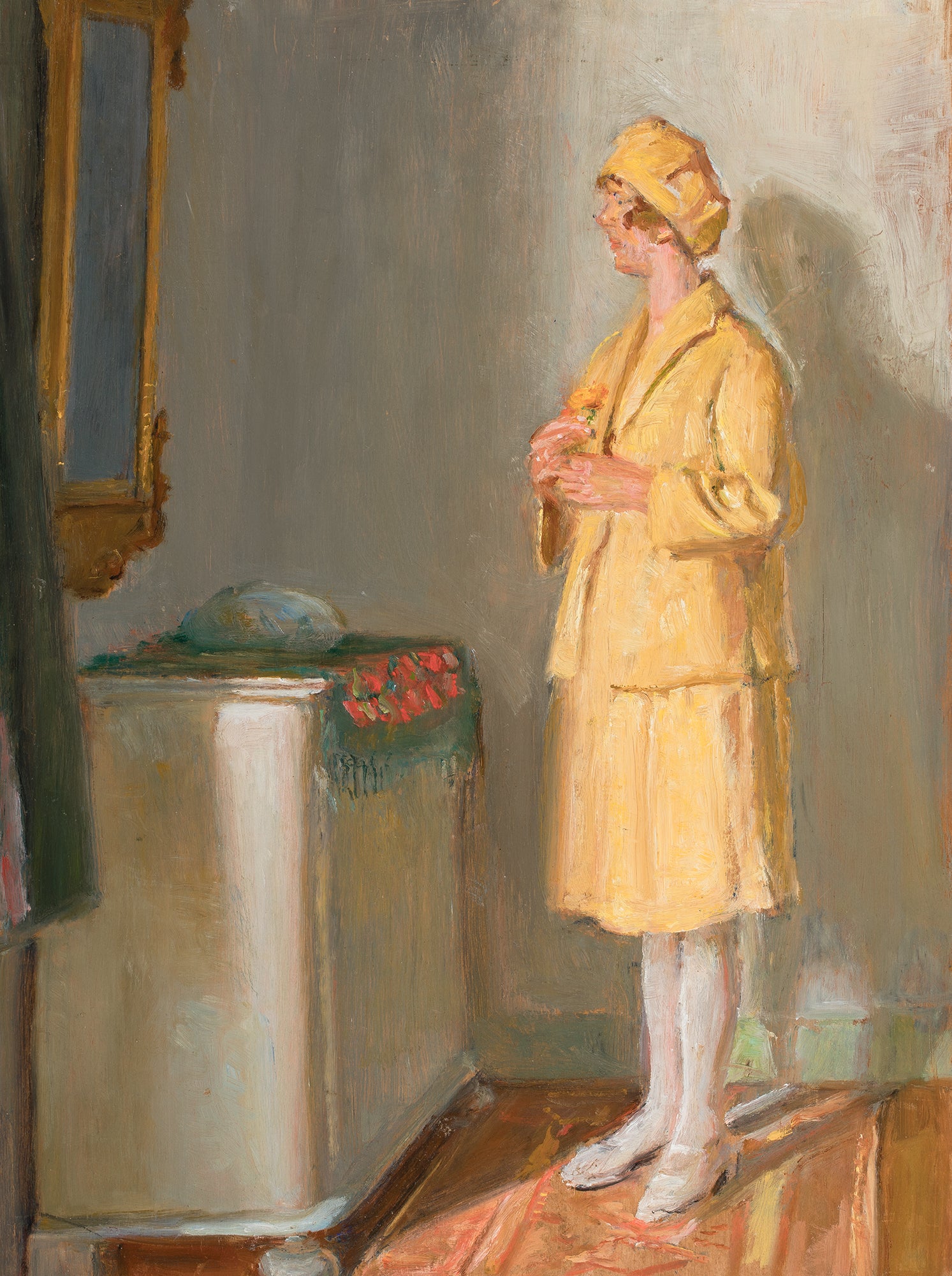 Une jeune femme se regardant dans le miroir. - Michael Peter Ancher