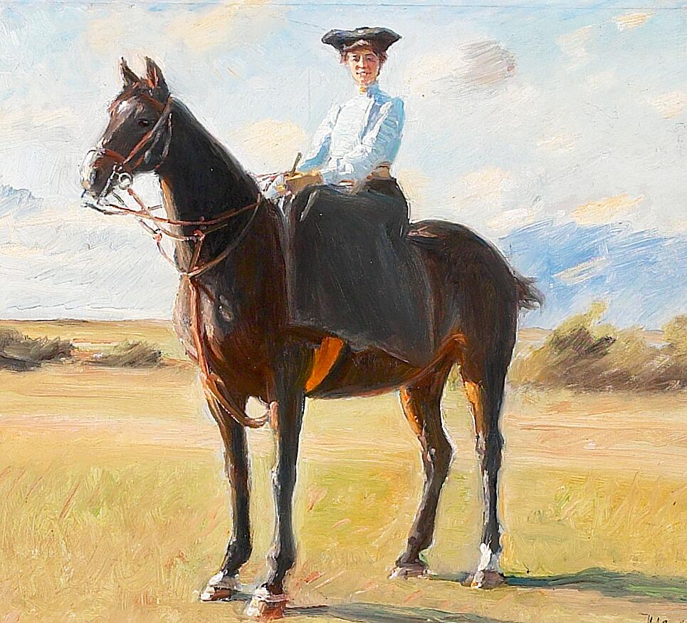 Une jeune femme à cheval. - Michael Peter Ancher - Alpha Reproduction