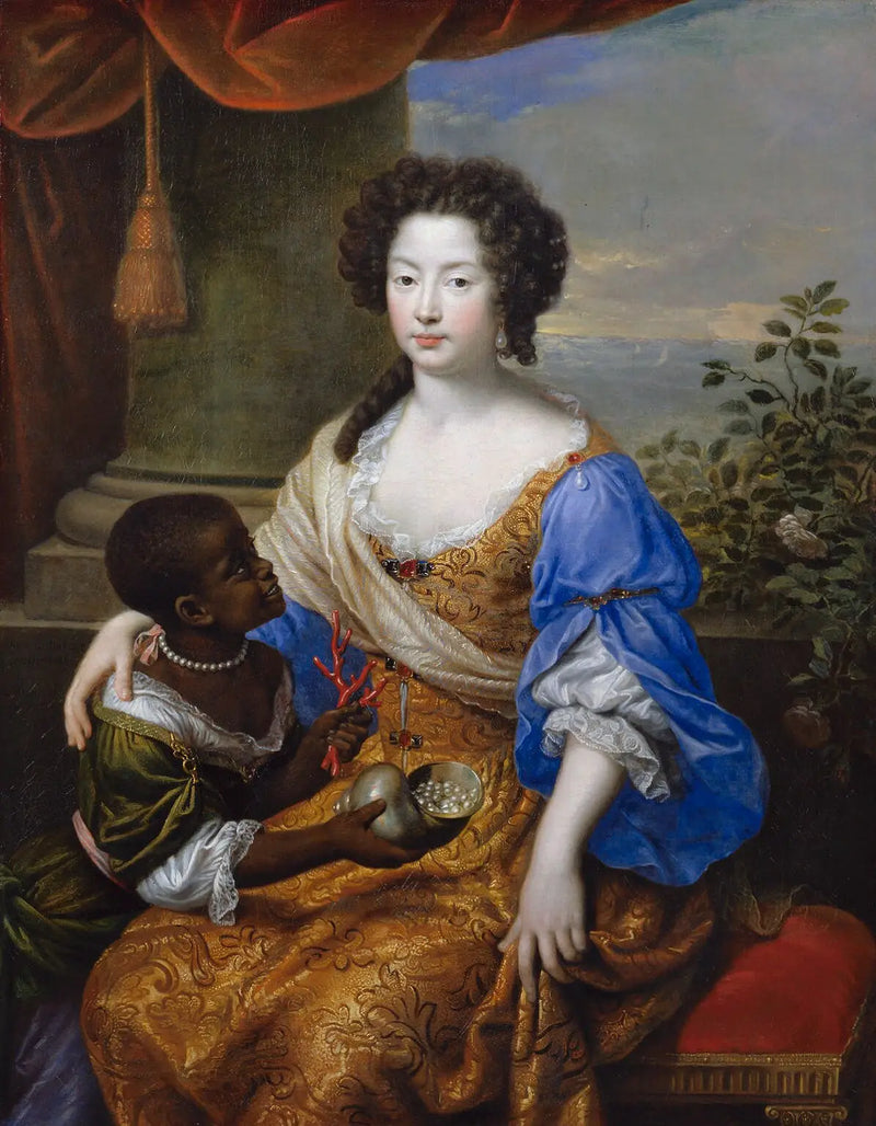 Louise de Kéroualle, hertuginne av Portsmouth med en ukjent følge - Pierre Mignard