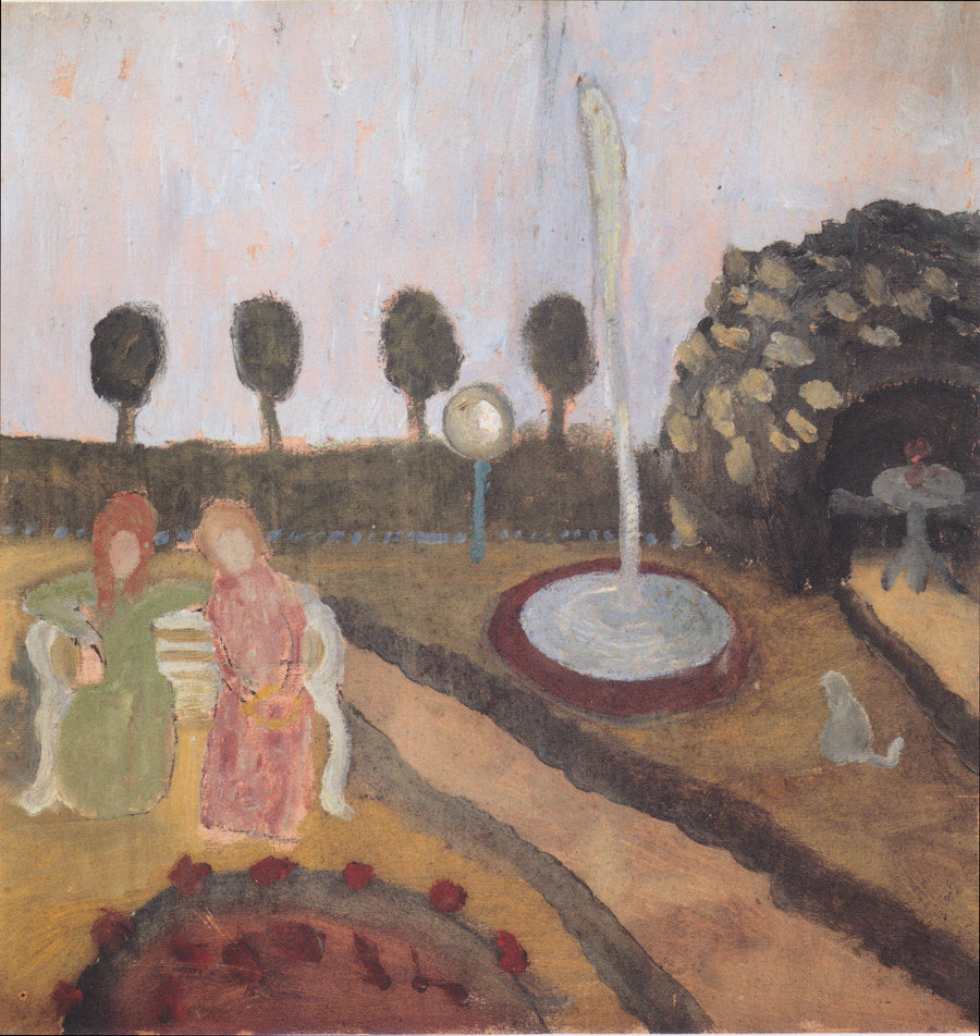 Zwei Frauen im Garten mit Springbrunnen (1905) - Paula Modersohn-Becker