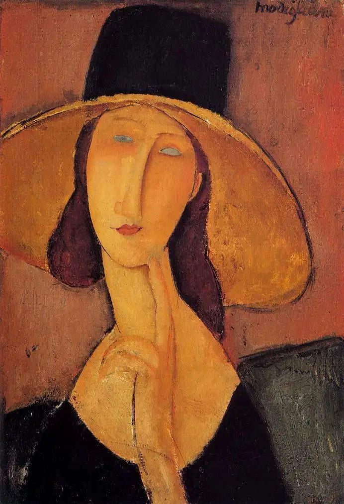Jeanne Hébuterne med den store hatten - Amedeo Modigliani