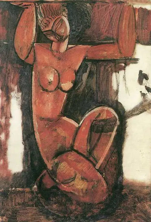 Reproduction du tableau « Caryatide - Amedeo Modigliani » par Alpha Reproduction en peinture à l’huile