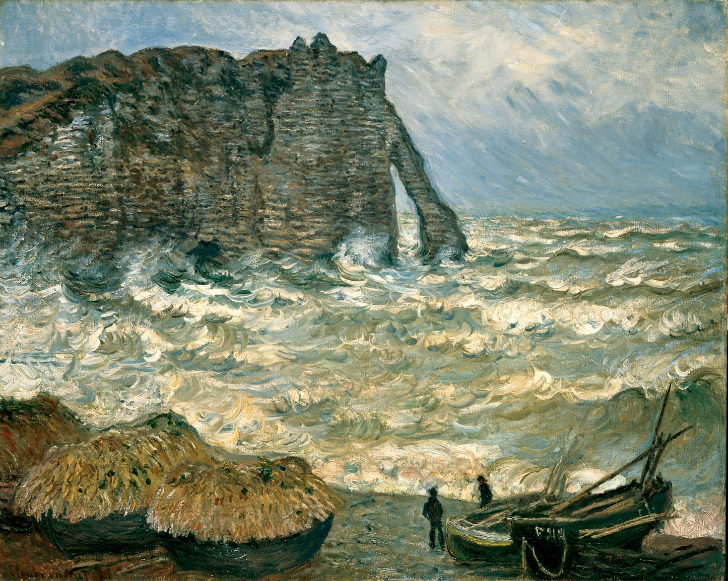 🎨 Klippene ved Étretat i opprørt sjø – Claude Monet, 1883