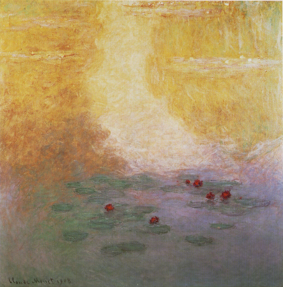 🌞 Nymfeas i soloppgang – Claude Monet, 1908