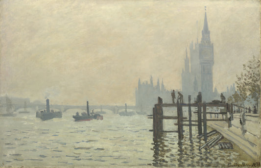 « Parlamentet i London, sett fra Westminster » – Claude Monet (1871)