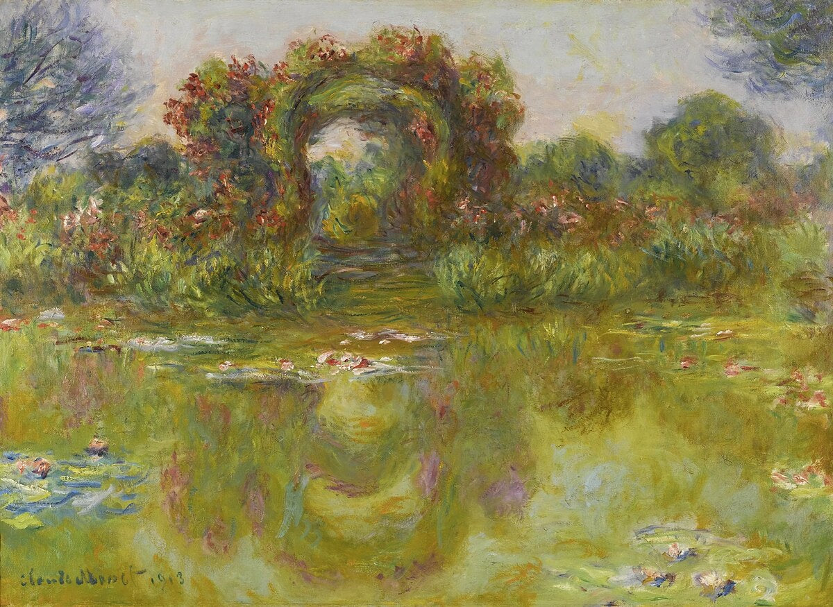 🌺 Rosentrær og vannliljedammen, Claude Monet, 1913