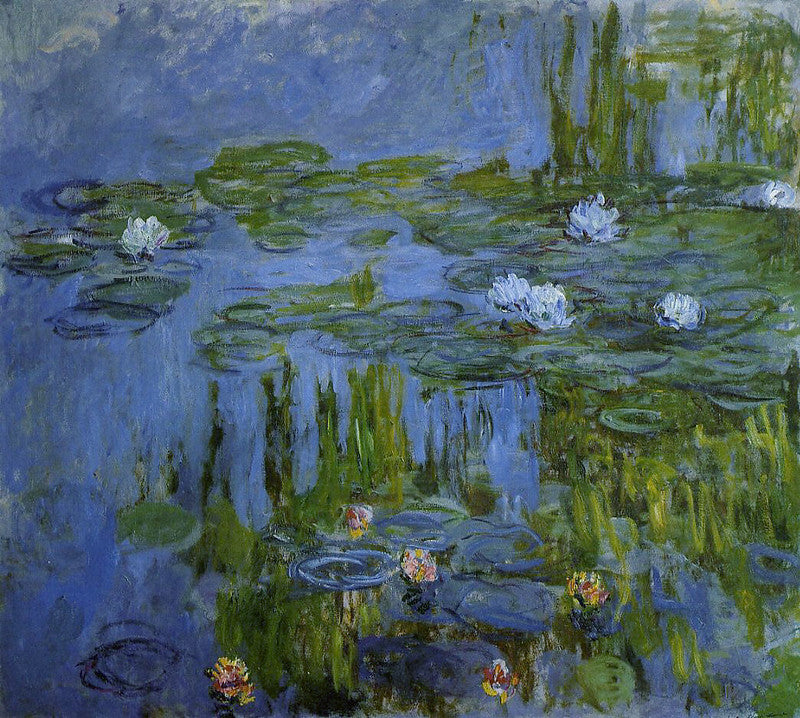 🌿 Nymfer – Grønne Reflekser og Hvite Blomster – Claude Monet