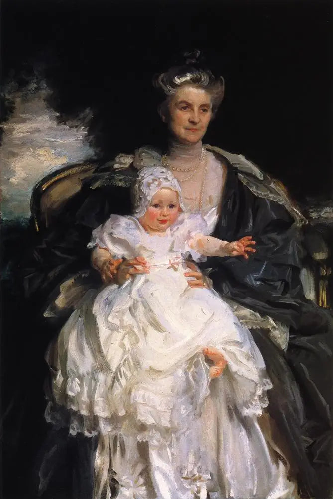 Reproduction du tableau « Mme Henry Phipps et son petit-fils Winston - John Singer Sargent » par Alpha Reproduction en peinture à l’huile
