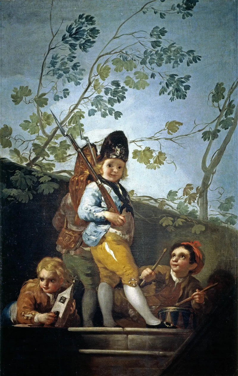 Barn som leker soldater - Francisco de Goya