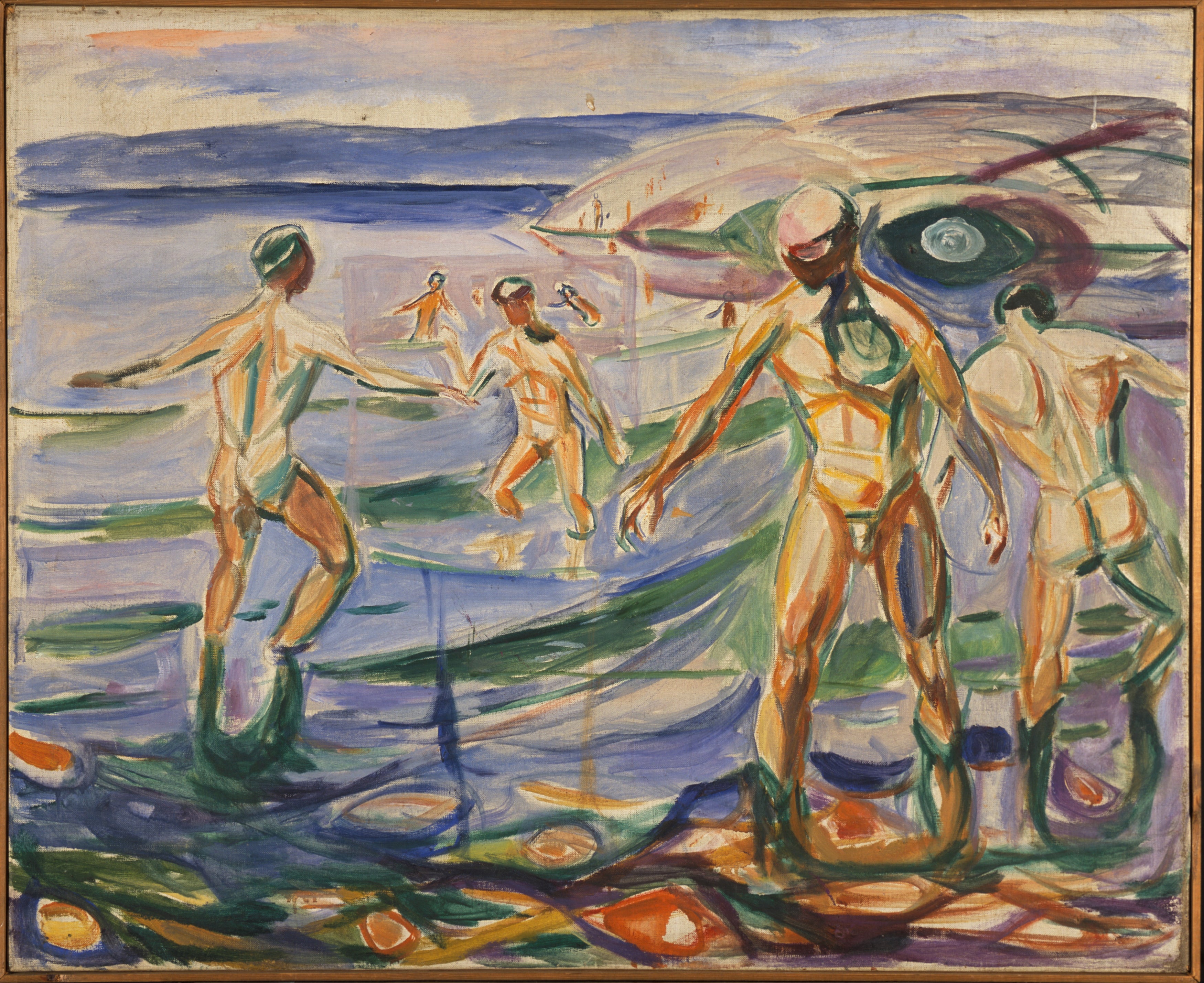 Reproduction du tableau « Les hommes se baignant - Edvard Munch » par Alpha Reproduction en peinture à l’huile