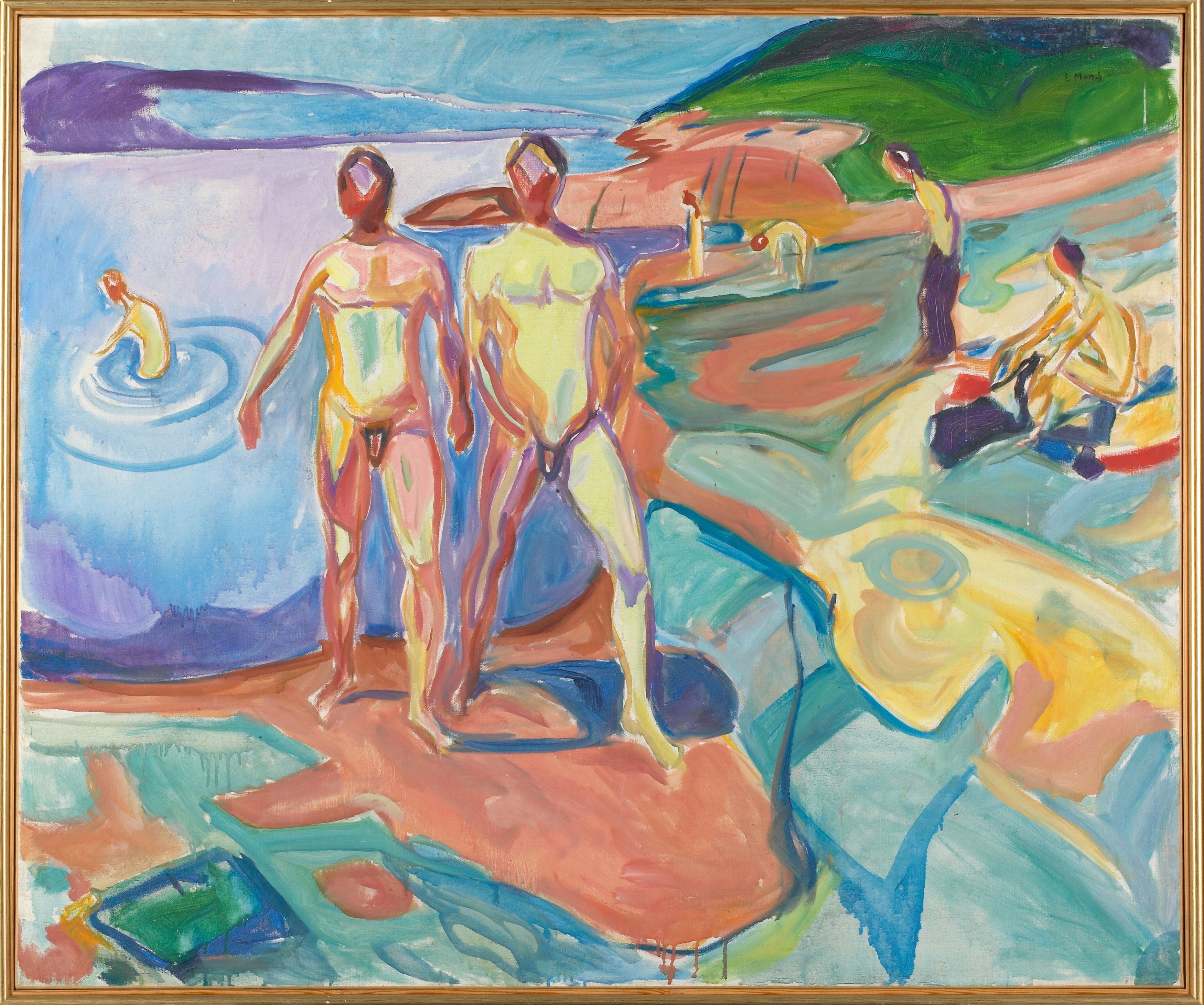 Reproduction du tableau « Les hommes se baignant - Edvard Munch » par Alpha Reproduction en peinture à l’huile