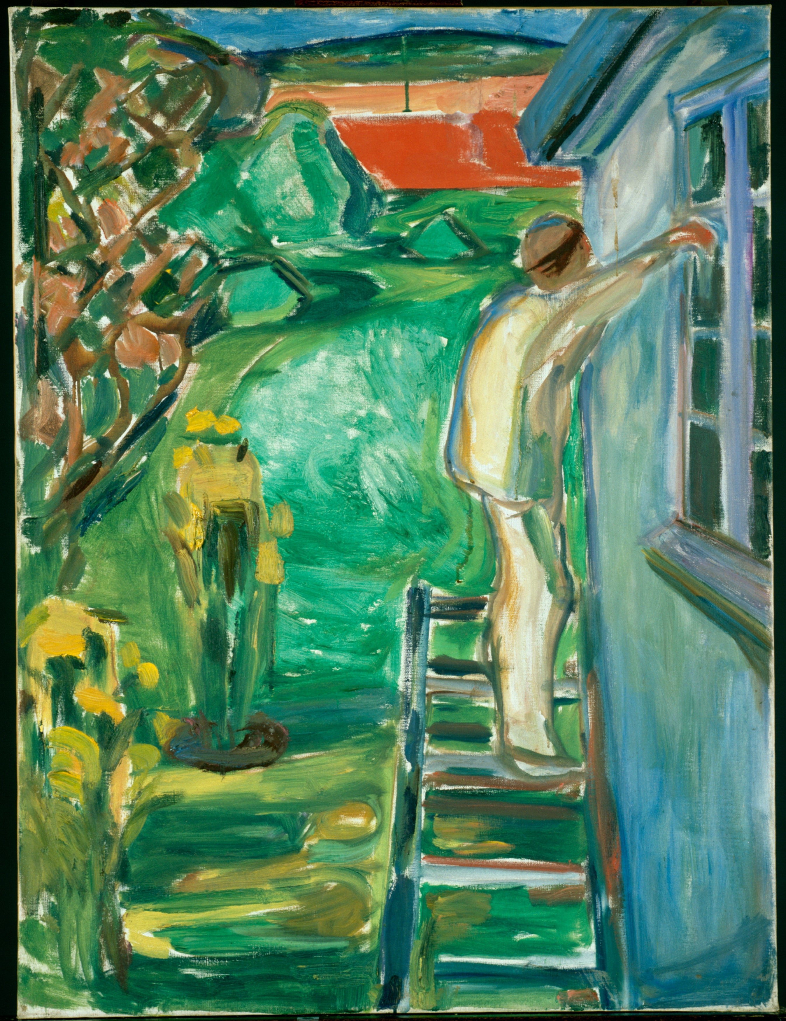 Reproduction du tableau « Peintre près du mur - Edvard Munch » par Alpha Reproduction en peinture à l’huile