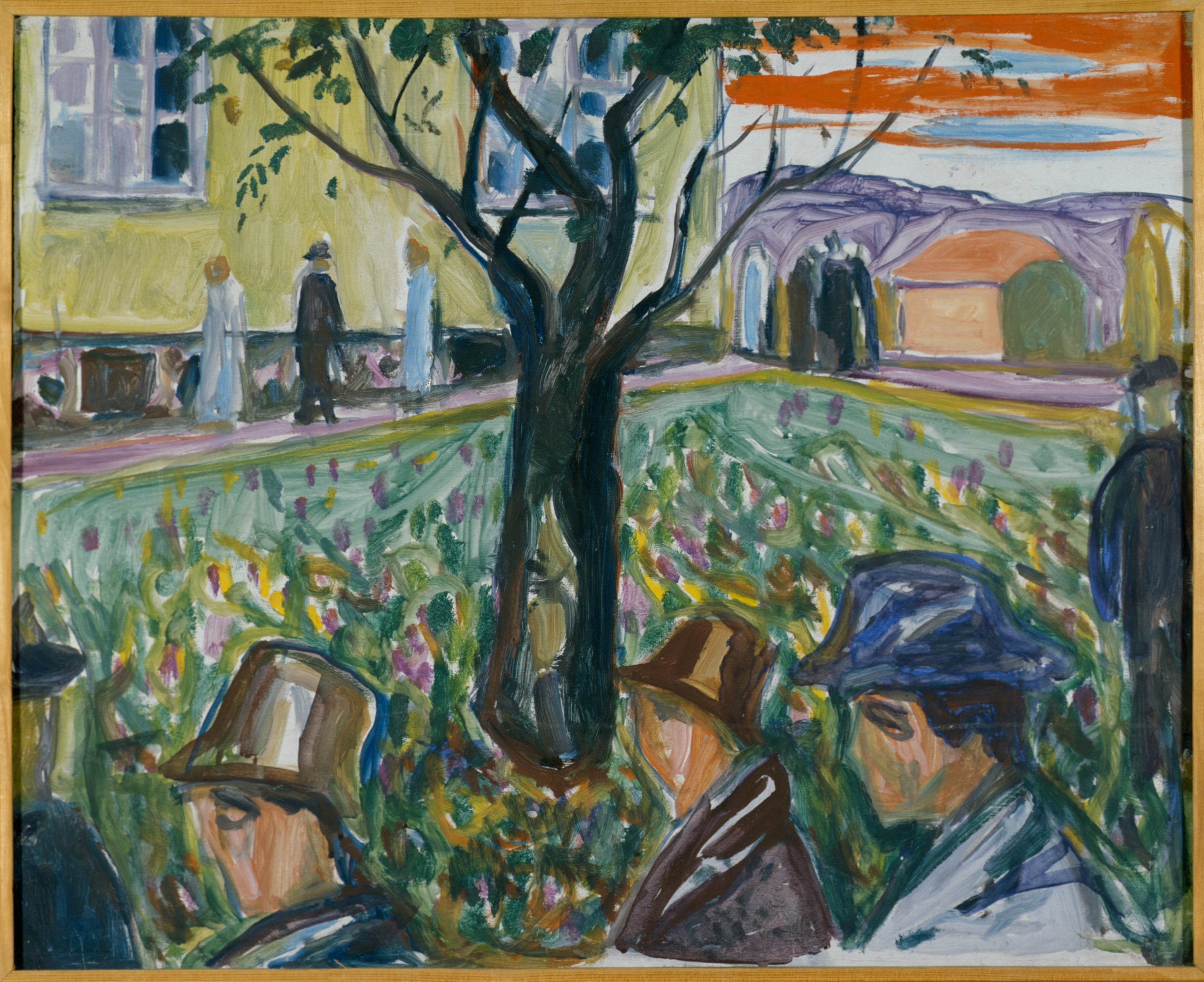 Reproduction du tableau « Personnes déambulant au jardin - Edvard Munch » par Alpha Reproduction en peinture à l’huile