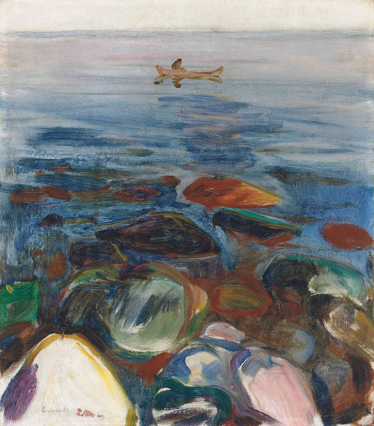 Reproduction du tableau « Barque sur la mer - Edvard Munch » par Alpha Reproduction en peinture à l’huile