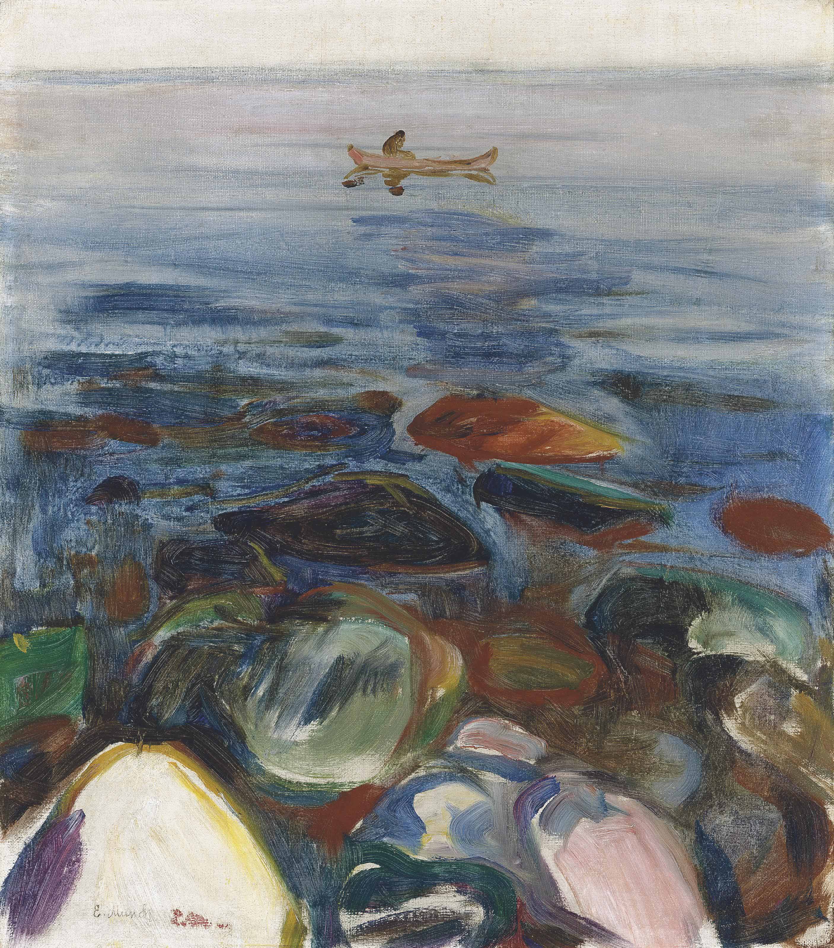 Reproduction du tableau « Barque sur la mer - Edvard Munch » par Alpha Reproduction en peinture à l’huile