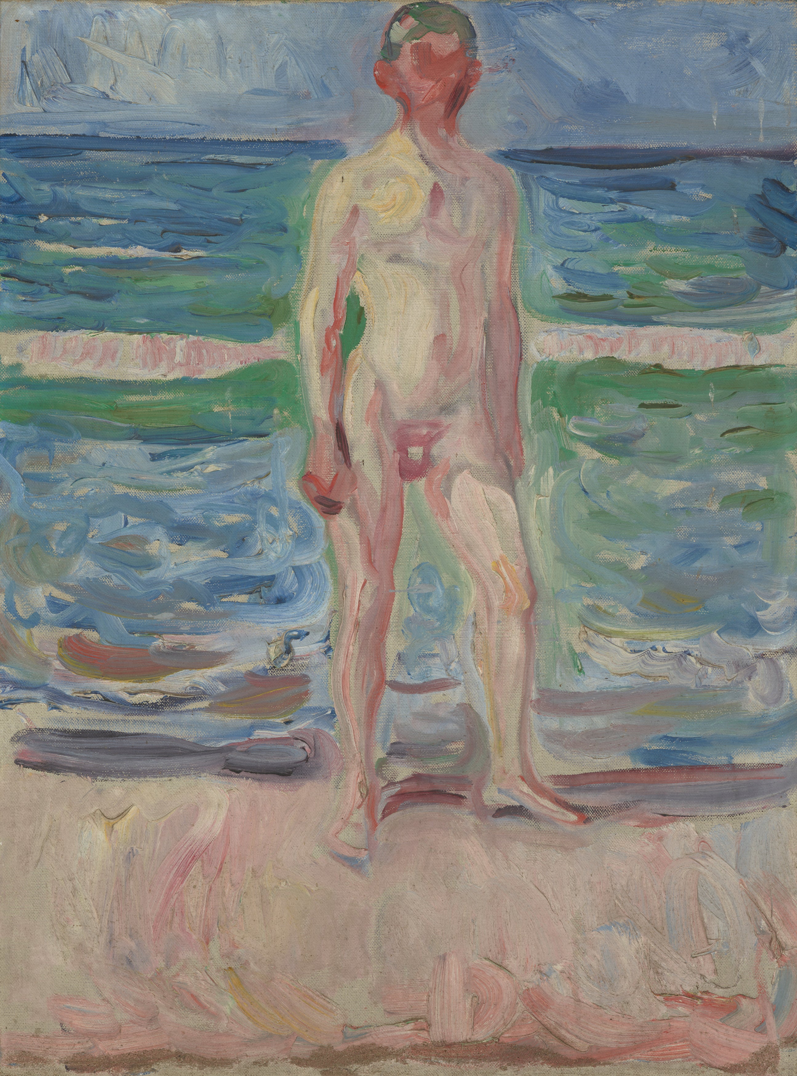 Reproduction du tableau « Jeune homme sur la plage - Edvard Munch » par Alpha Reproduction en peinture à l’huile