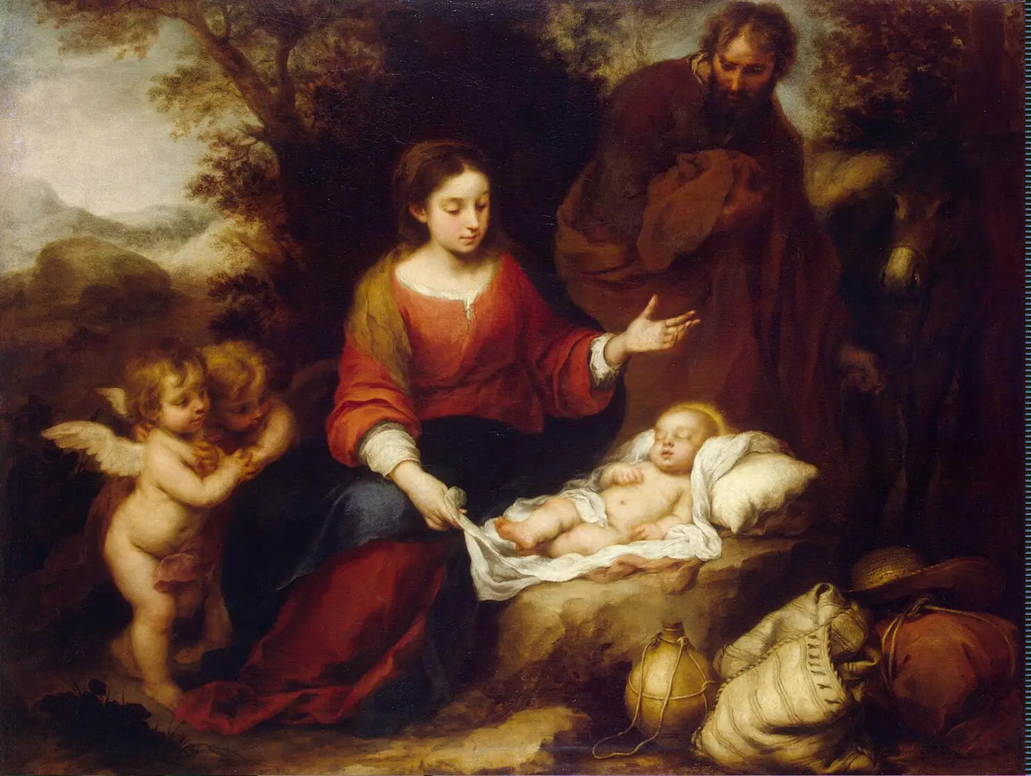 Le repos pendant la fuite en Égypte - Bartolomé Esteban Murillo - Alpha Reproduction