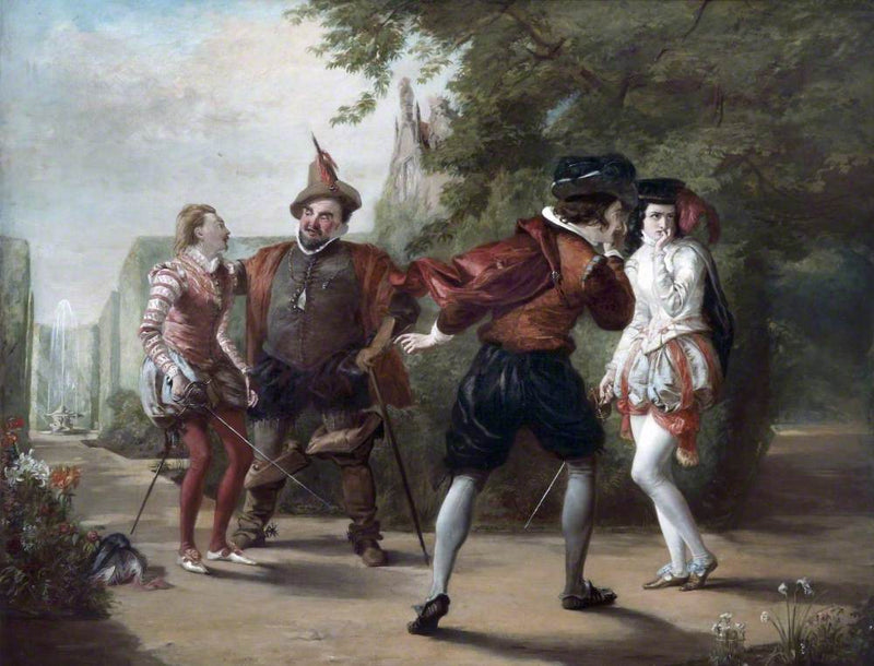 La scène du duel tirée de « La Nuit des rois » de William Shakespeare - William Powell Frith