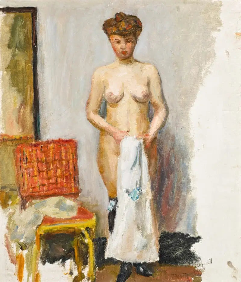 Reproduction du tableau « Nu. La chaise rouge - Pierre Bonnard » par Alpha Reproduction en peinture à l’huile