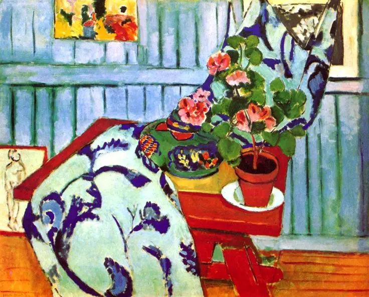 Reproduction du tableau « Nature morte au géranium - Henri Matisse » par Alpha Reproduction en peinture à l’huile