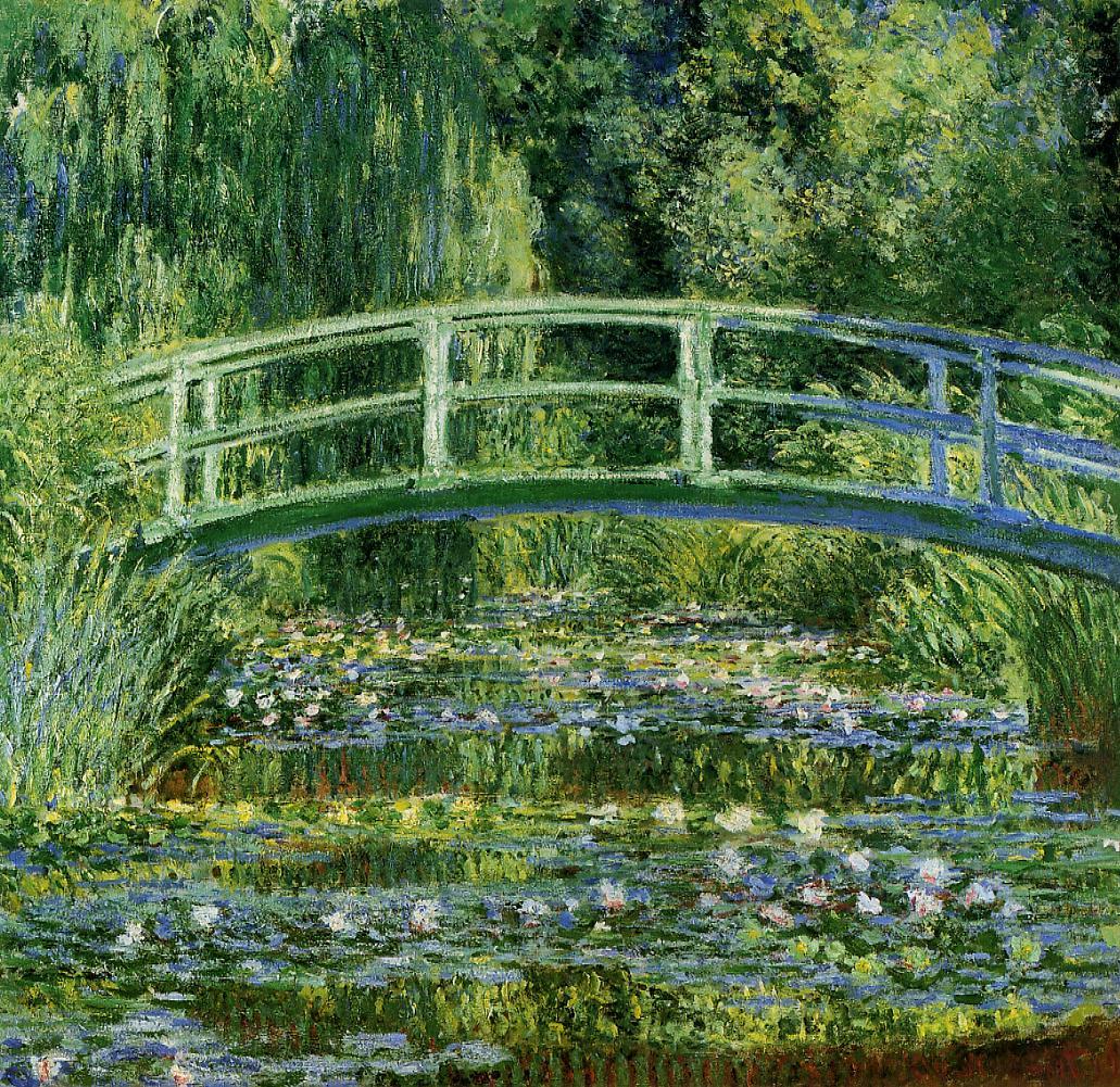 Nymfehoder og Japansk Bro - Claude Monet