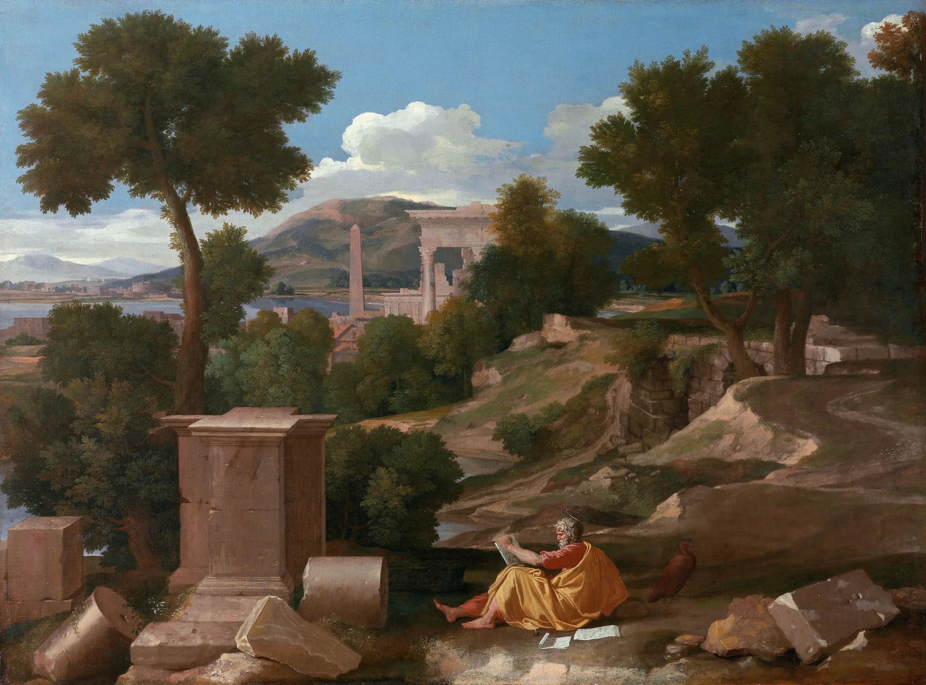 Paysage avec saint Jean à Patmos - Nicolas Poussin - Alpha Reproduction