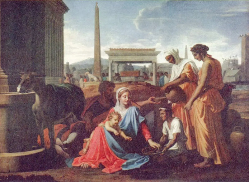 Hvile under flukten til Egypt. - Nicolas Poussin