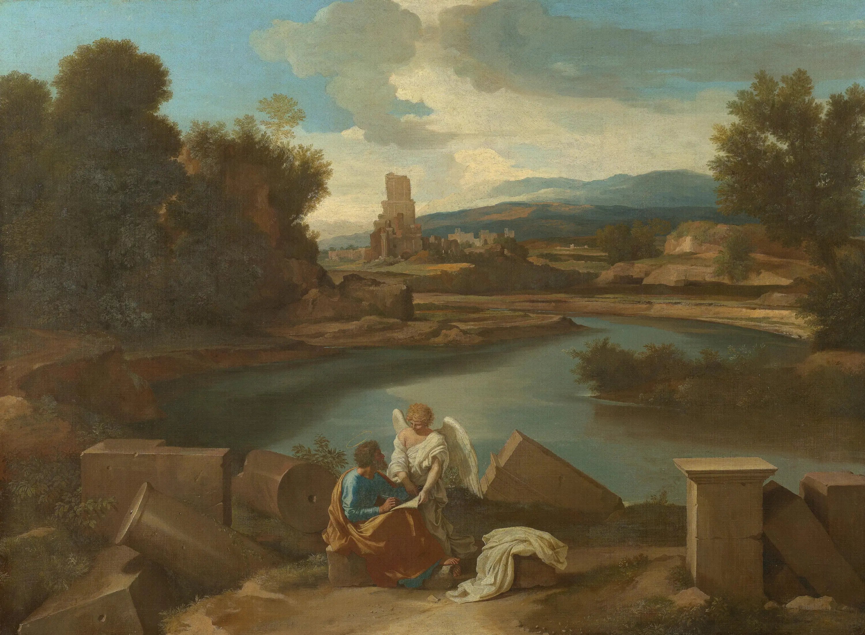 Paysage avec saint Matthieu - Nicolas Poussin - Alpha Reproduction