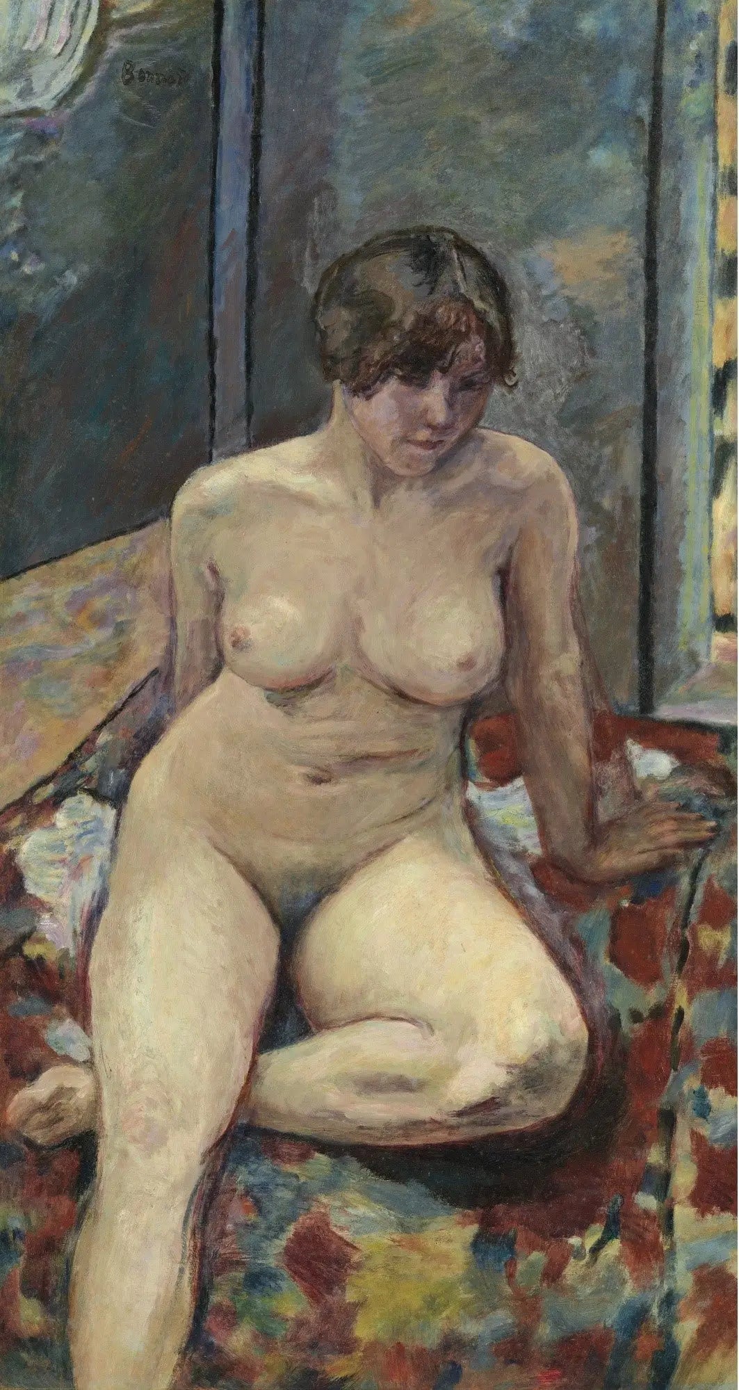Reproduction du tableau « Nu assis, jambe pliée - Pierre Bonnard » par Alpha Reproduction en peinture à l’huile