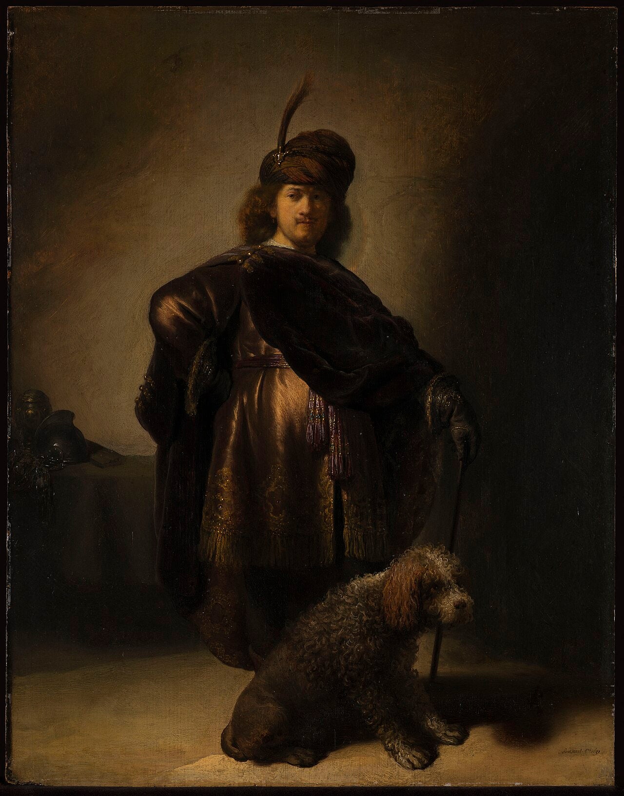 Reproduction du tableau « Autoportrait en habitudes orientales - Rembrandt » par Alpha Reproduction en peinture à l’huile