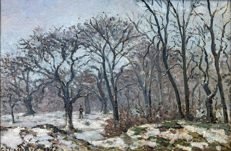 Kastanjetrær om vinteren, Louveciennes - Camille Pissarro