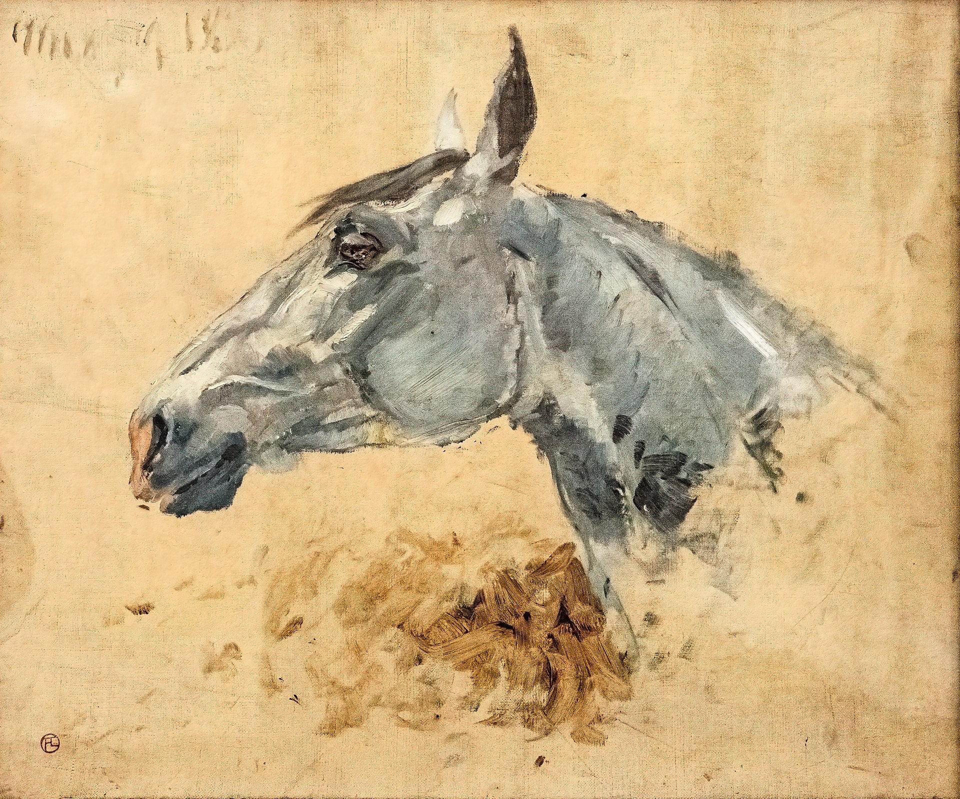 Reproduction du tableau « Cheval blanc Gazelle - Henri de Toulouse-Lautrec » par Alpha Reproduction en peinture à l’huile