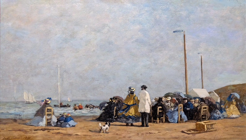 Crinoliner på stranden - Eugène Boudin
