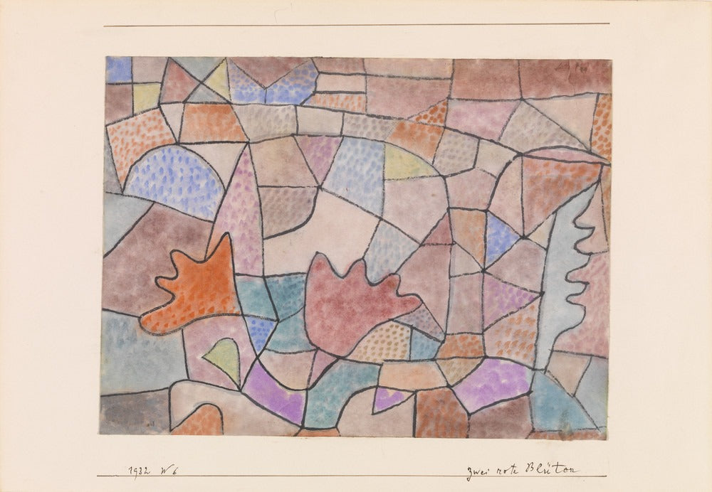 To røde blomster (Zwei rote Blüten) - Paul Klee