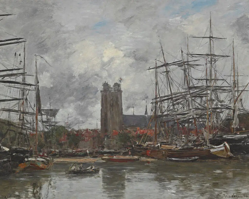 Dordrecht - Utsikt over havnen - Eugène Boudin