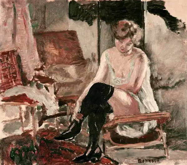 Reproduction du tableau « Étude de jeune femme assise sur une chaise longue - Pierre Bonnard » par Alpha Reproduction en peinture à l’huile