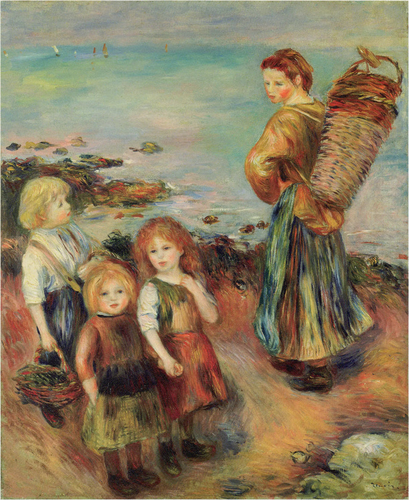 Jenter som fisker muslinger - Pierre-Auguste Renoir